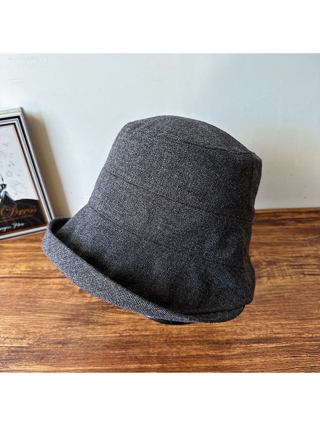 Haila - Solid Color Wide Brim Round Crown Bucket Hat