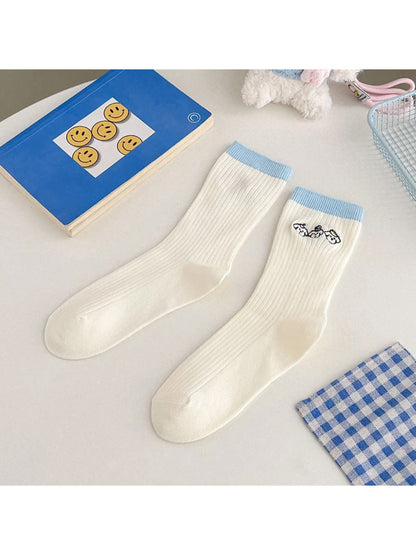 Rufia - Cartoon Ribbed Crew Socks