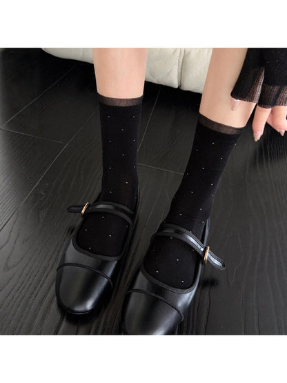 Rufia - Simple Polka Dot Casual Crew Socks