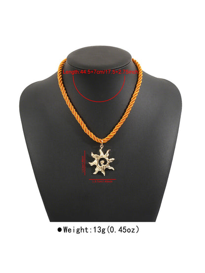 Close-up of clasp and rope material of Neckit colourful charm rope necklace