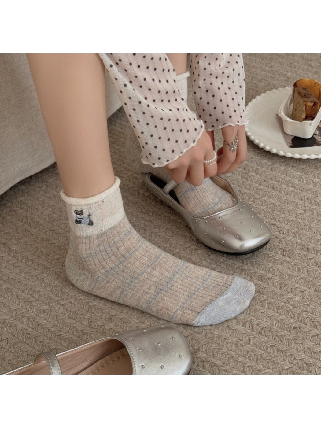Rufia - Cute Bow Cartoon Lightweight Ankle Socks