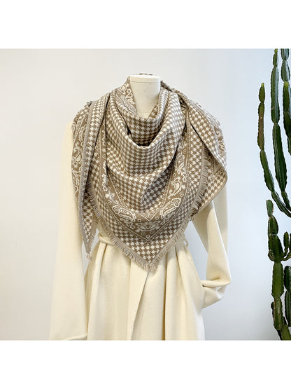 Scarvii - Houndstooth Paisley Triangle Scarf