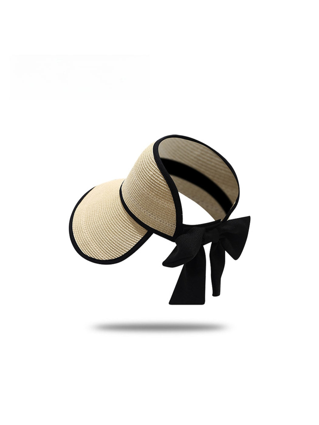 Haila - Open Top Bow Accent Wide Brim Visor Cap