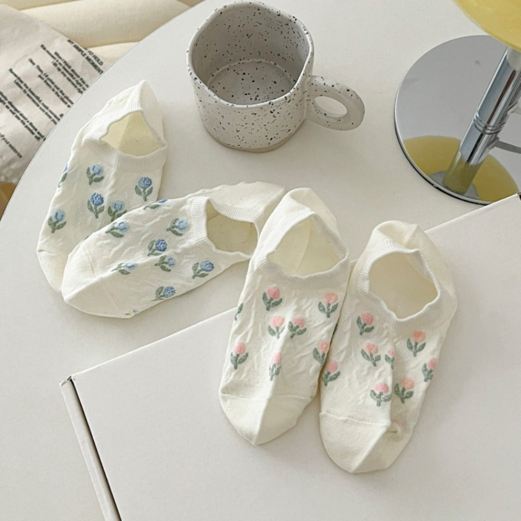 Rufia - Tulip Print Summer Low-Cut Socks