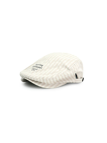 Haila - Grid Check Embroidered Flat Cap