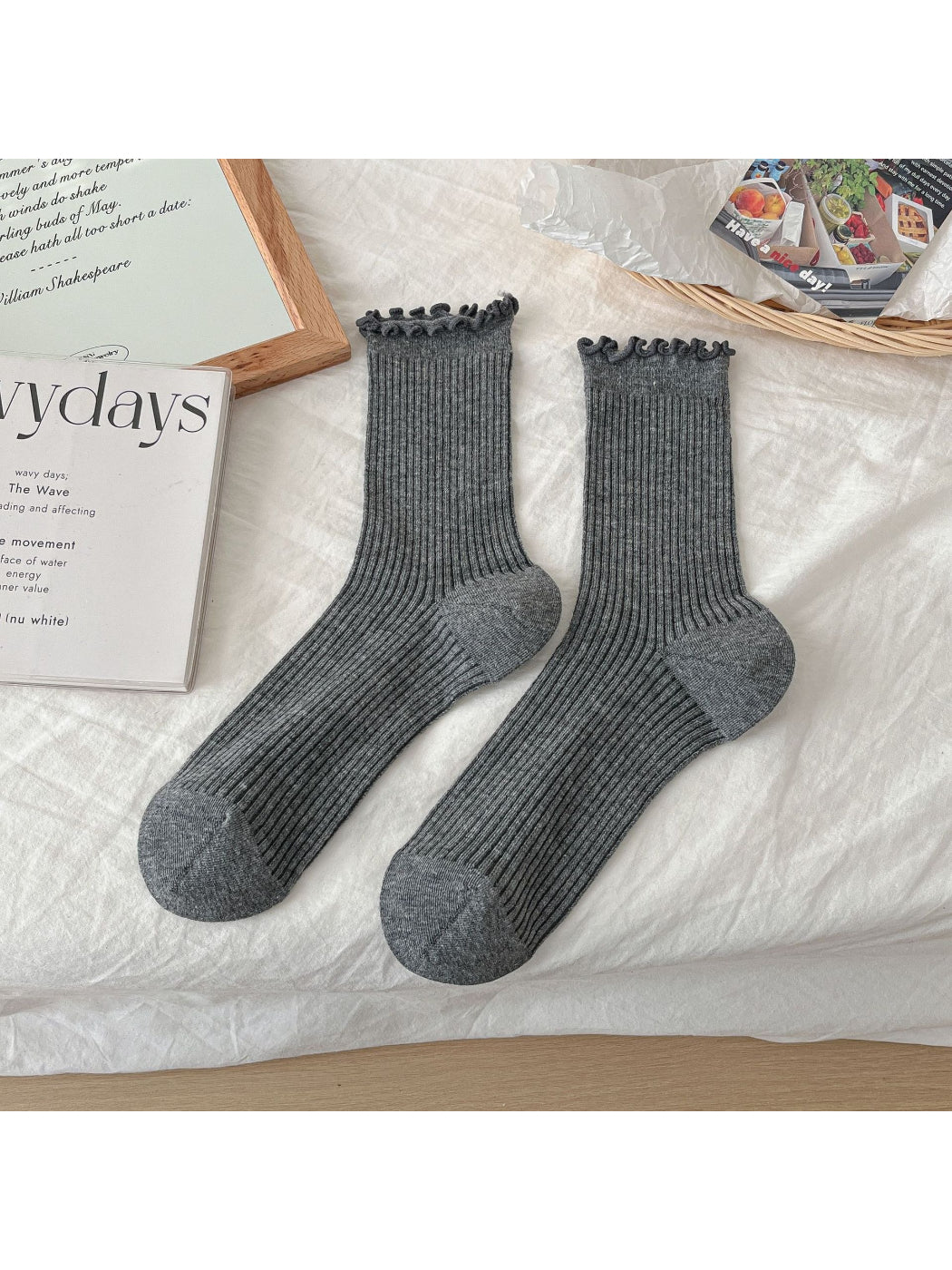 Rufia - Classic Ribbed Ruffle Crew Socks product image 10