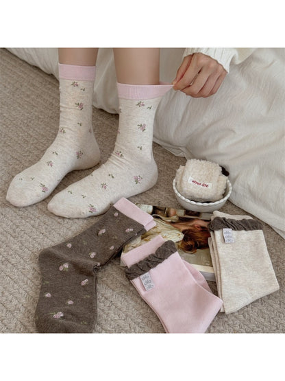 Rufia - Sweet Blossom Knit Crew Socks