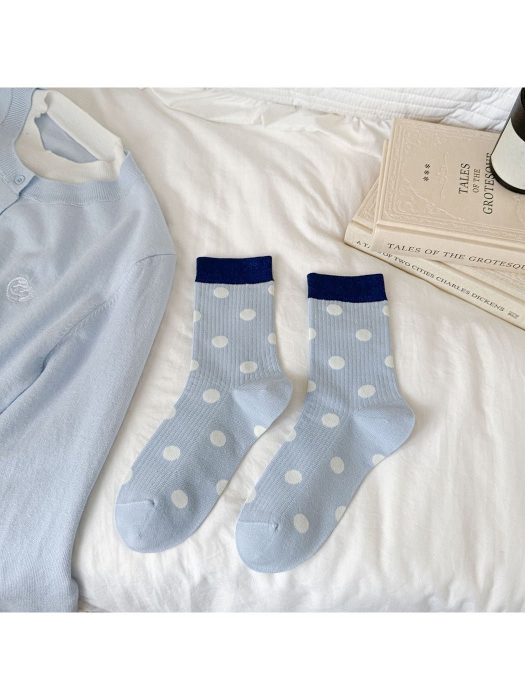 Rufia - Polka Dot Color Block Crew Socks