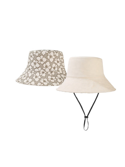 Haila reversible bucket hat with colorful flower print on fabric