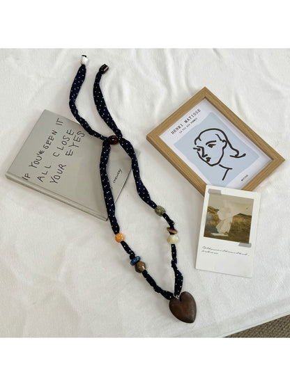 Scarvii - Retro Paisley Beaded Pendant Necklace
