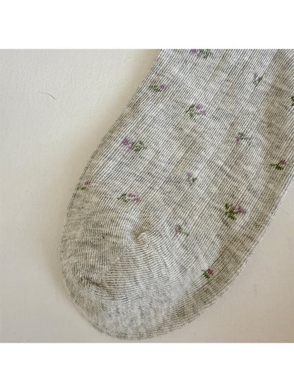 Rufia - Floral Pattern Roll Top Ankle Socks