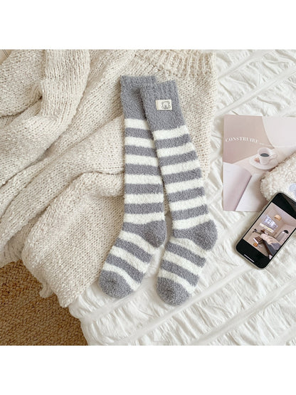 Rufia - Plush Striped Sleep Socks
