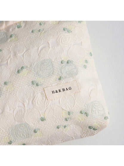Cosbai Floral Jacquard Handheld Women s Makeup Bag product image
