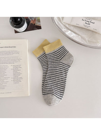 Rufia Mesh Stripe Color Block No Show Socks color options