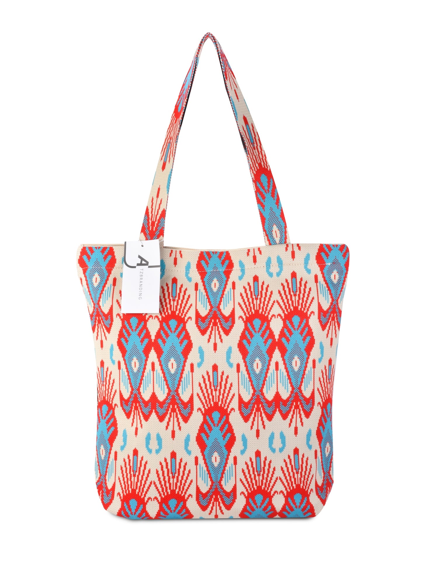 Cosbai - Atlas Print knit Shoulder Bag - Spacious & Vintage