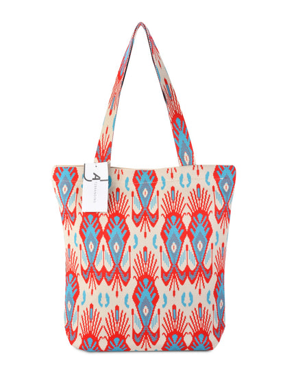 Cosbai - Atlas Print knit Shoulder Bag - Spacious & Vintage