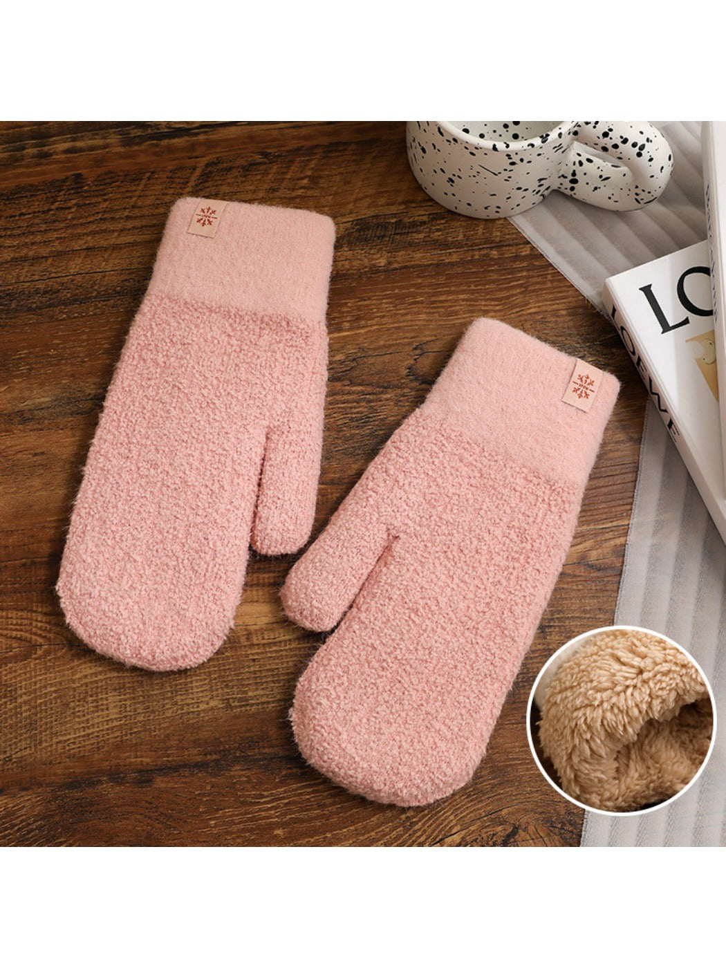 Gloving - Women's Winter Solid Color Plush Mittens