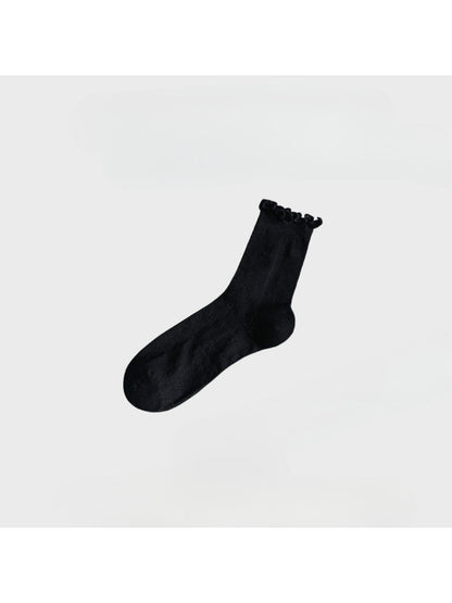 Rufia - Soft Knit Ruffle Cuff Crew Socks product image 6