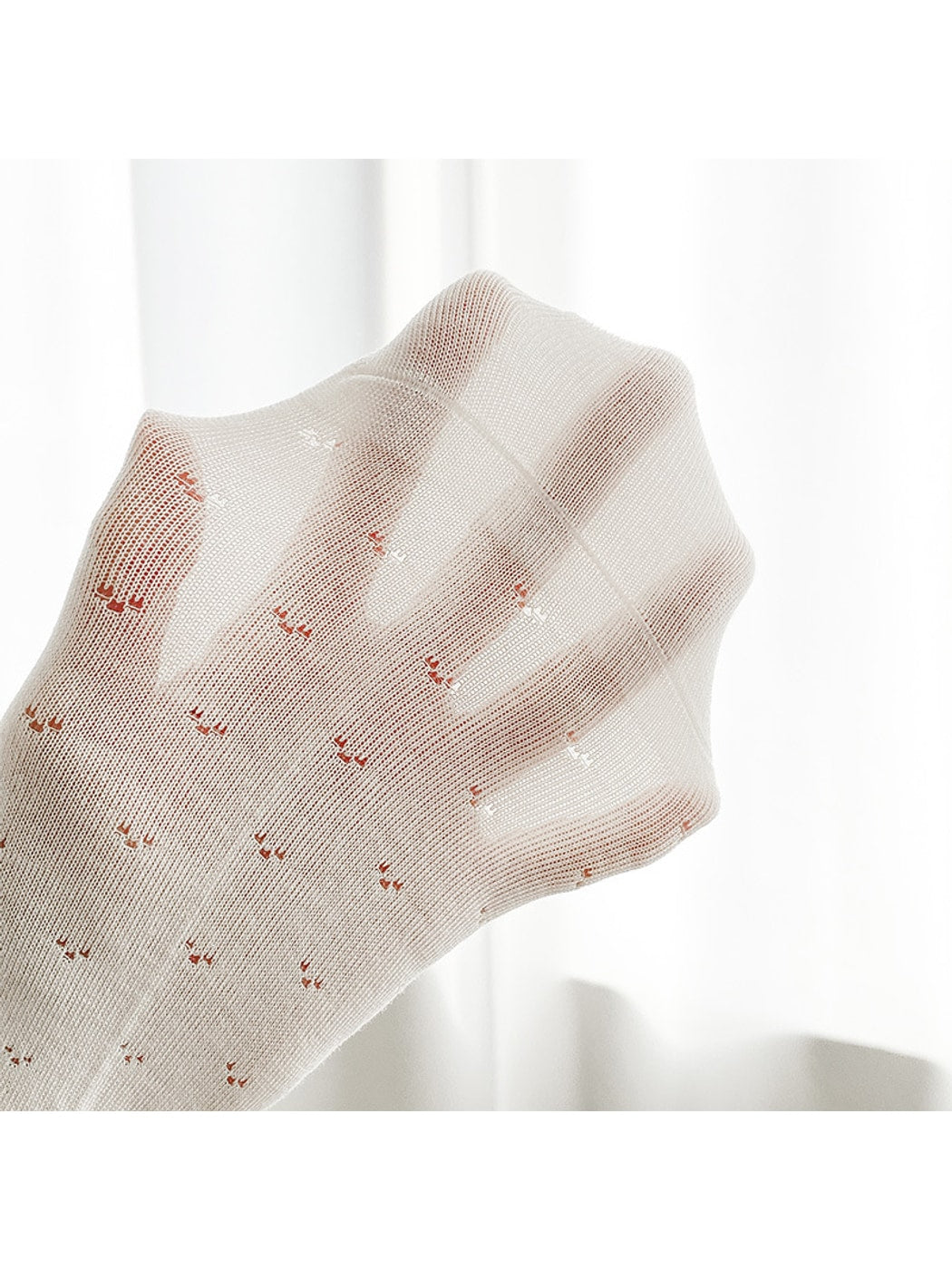 Rufia - Lace Scalloped Cuff Openwork Crew Socks