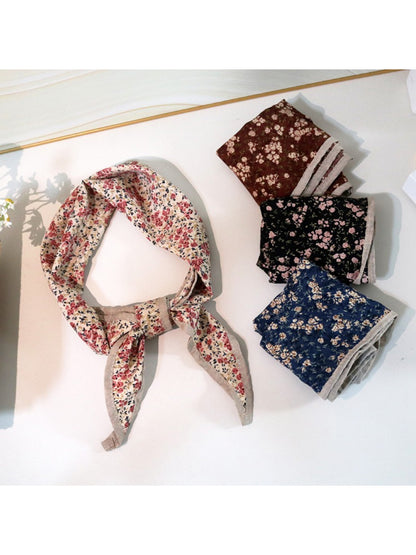 Scarvii - Floral Bandana Style Square Scarf