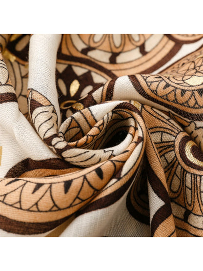 Scarvii - Soft Tone Medallion Pattern Everyday Scarf
