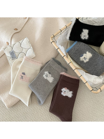 Rufia – Puppy Embroidered Warm Socks