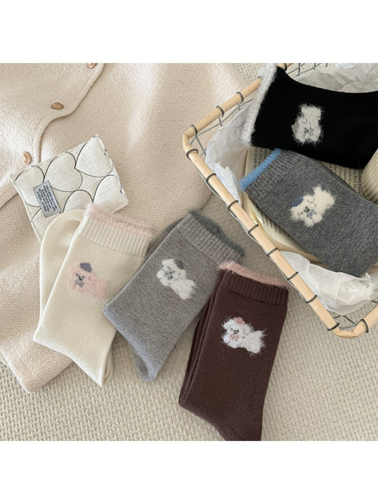Rufia – Puppy Embroidered Warm Socks