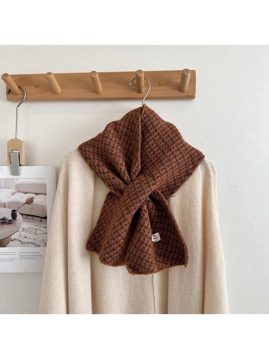 Scarvii - Fuzzy Textured Surface Narrow Scarf