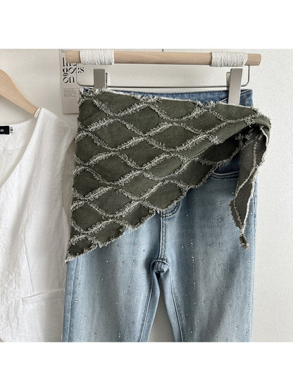 Scarvii - Denim Style Quilted Triangle Scarf
