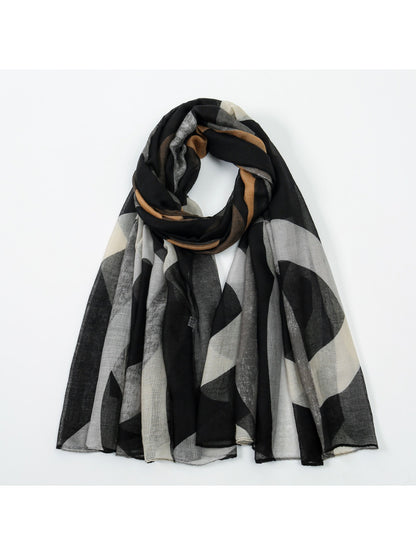 Scarvii - Abstract Curve Print Spring Scarf