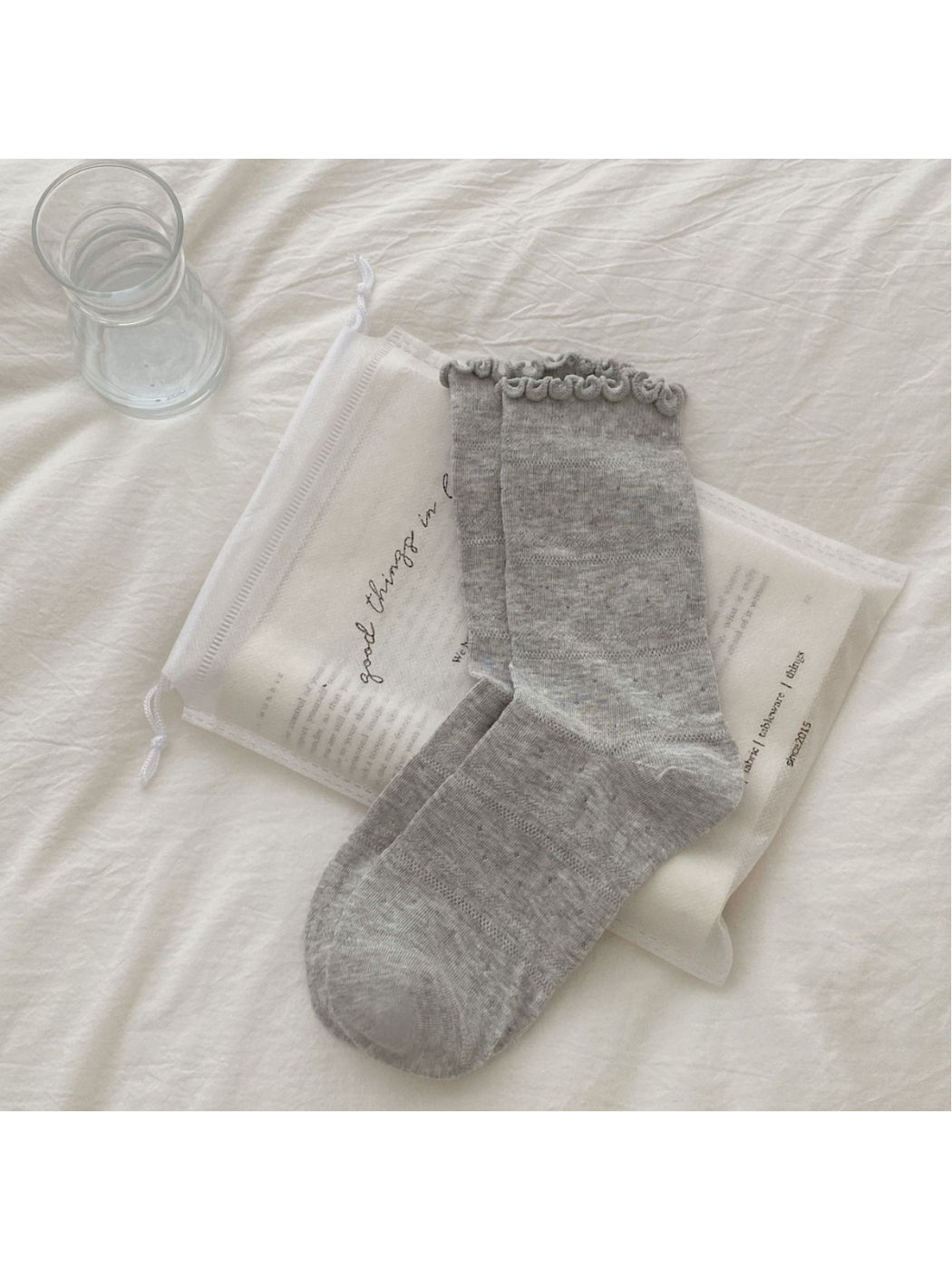 Rufia - Sheer Lace Mesh Crew Socks - image 6