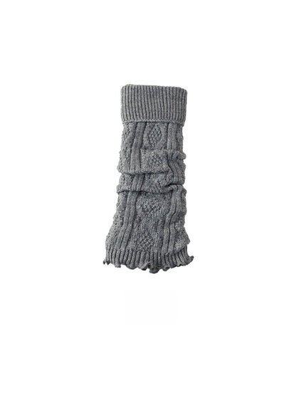 Cozyra - Textured Knit Ruffled Leg Warmers
