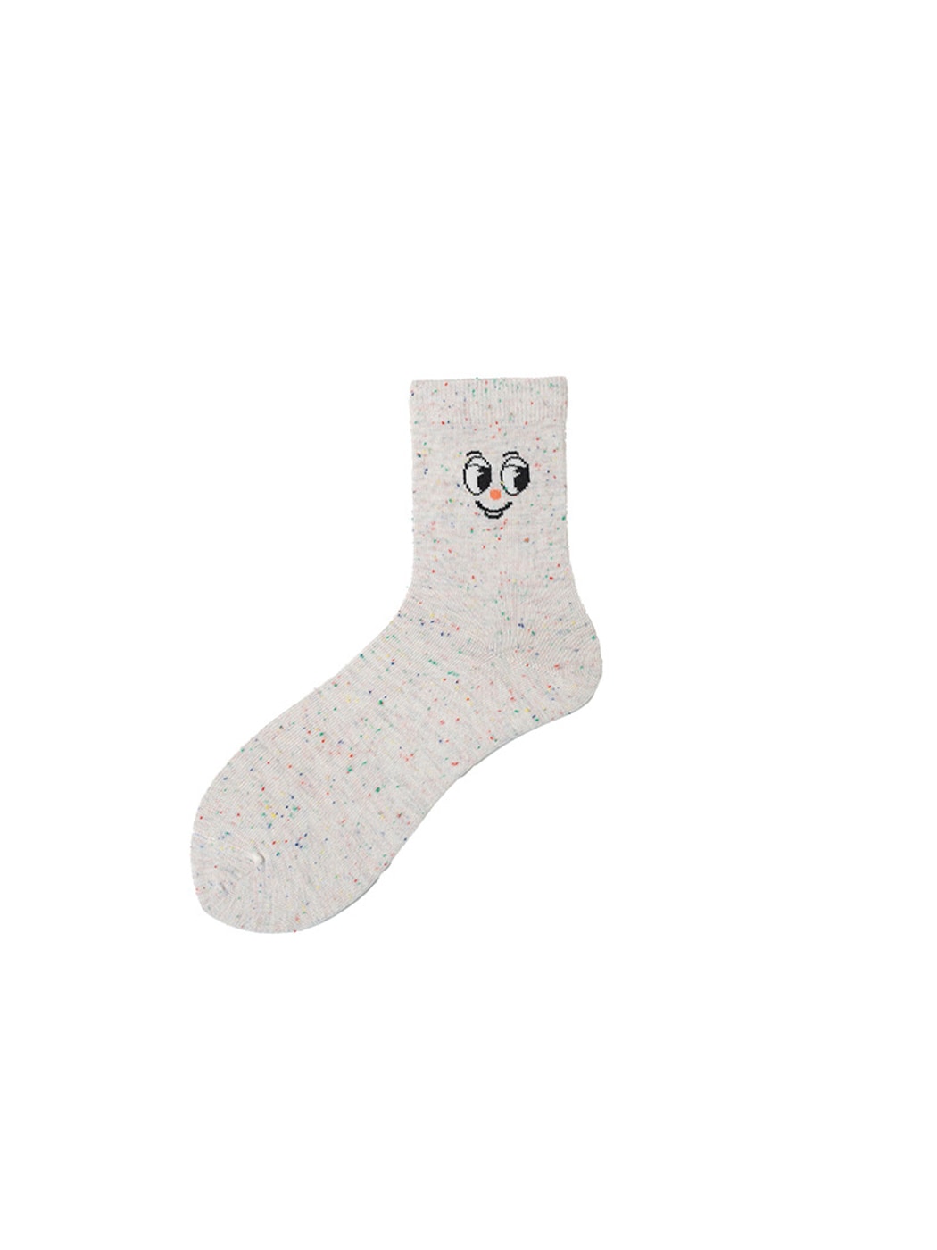 Rufia - Heathered Cartoon Face Pattern Crew Socks