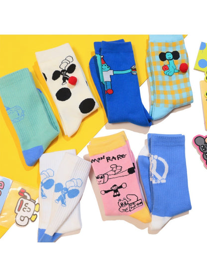 Rufia - Playful Cartoon Character Sports Ankle Socks