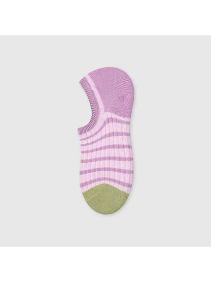 Rufia - Striped Colorblock Candy-colored Low Ankle Socks
