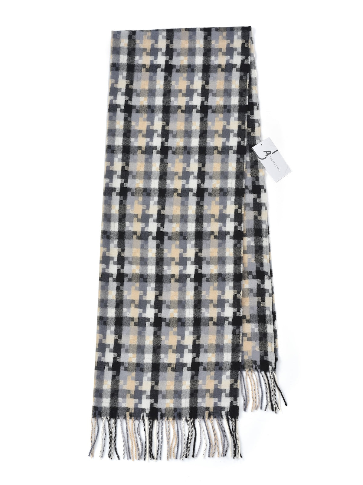 Scarvii – Pixel Plaid Fringe Scarf