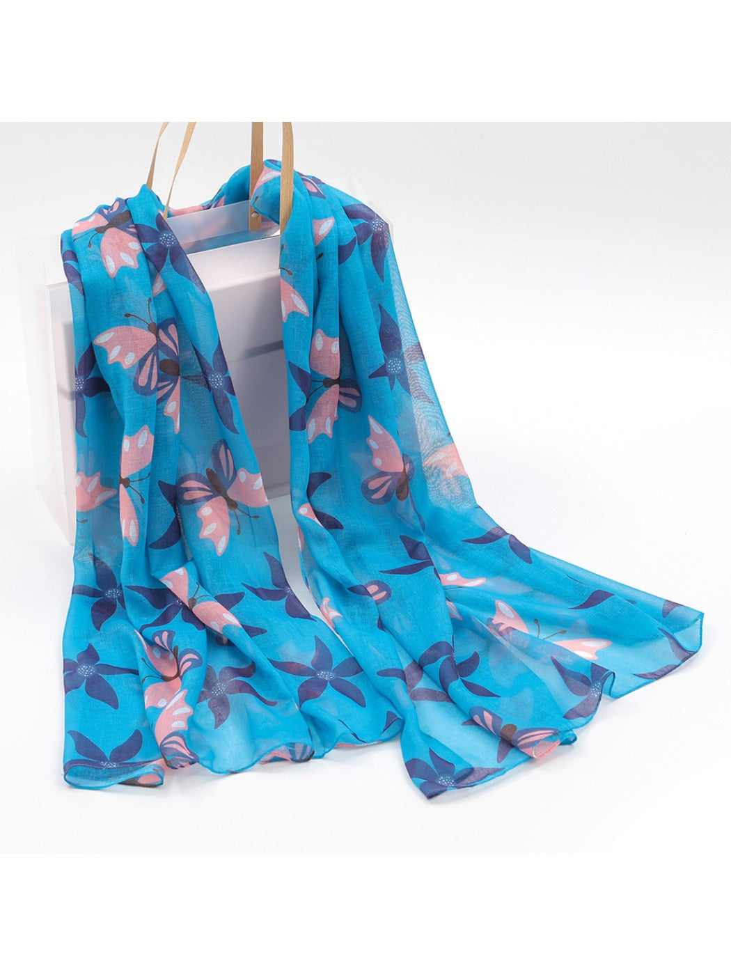Scarvii - Blue Butterfly Print Women’s Scarf