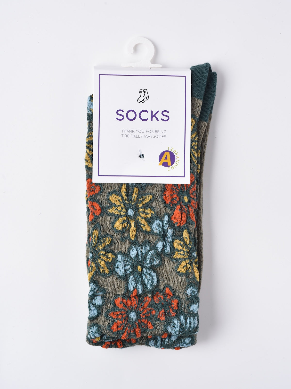Rufia - Royal Floral Pattern Wide-Cuff Socks