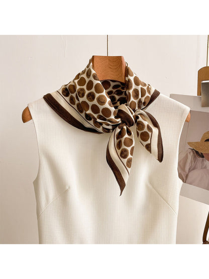 Scarvii Retro Dot Print Square Neck Scarf Wrap product photo 1