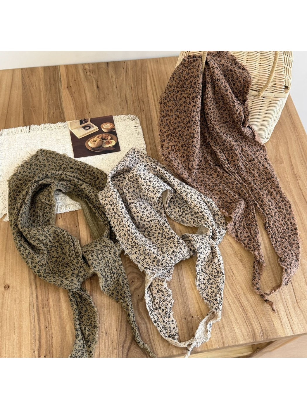 Scarvii - Ditsy Floral Print Multiuse Triangle Scarf