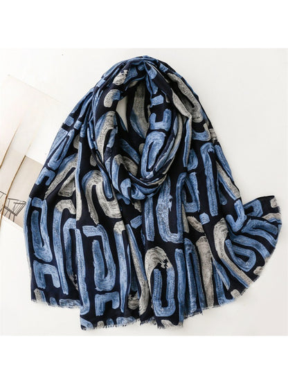 Scarvii - Abstract Brushstroke Pattern Scarf