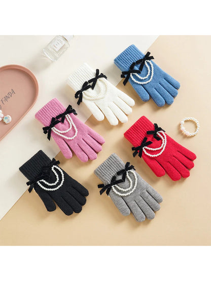 Gloving - Bow and Beaded Touchscreen Gloves