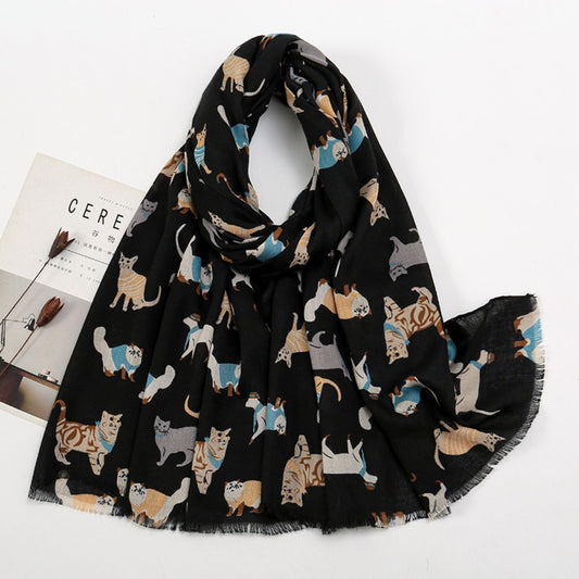 Scarvii - Cute Cat Pattern Scarf