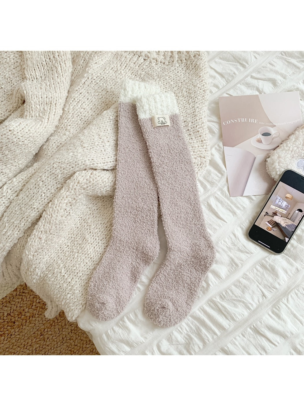 Rufia - Plush Striped Sleep Socks