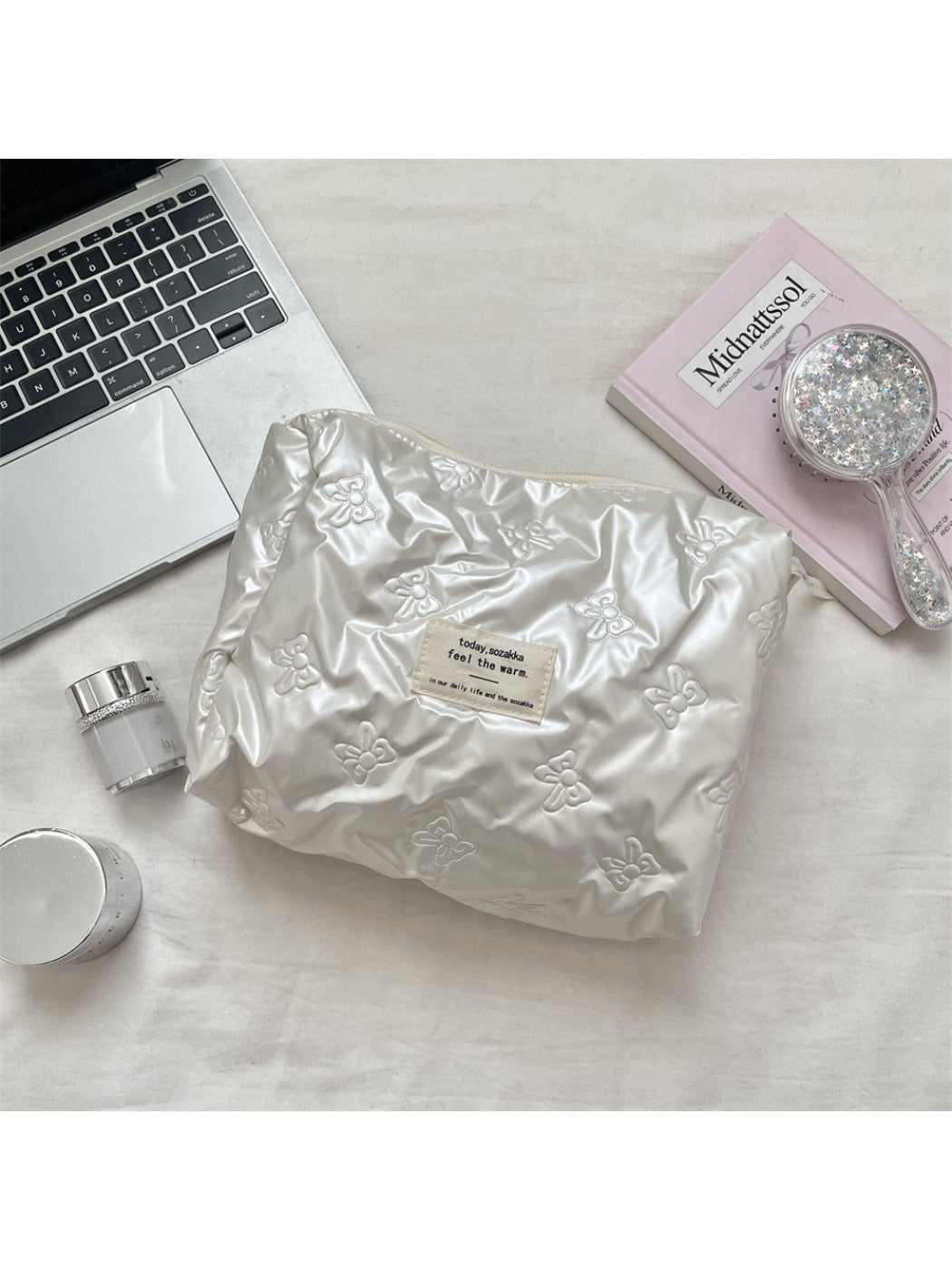 Cosbai - Bow Pattern Travel Cosmetic Bag
