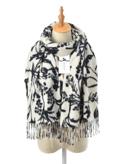 Scarvii - Floral Fringe Winter Scarf