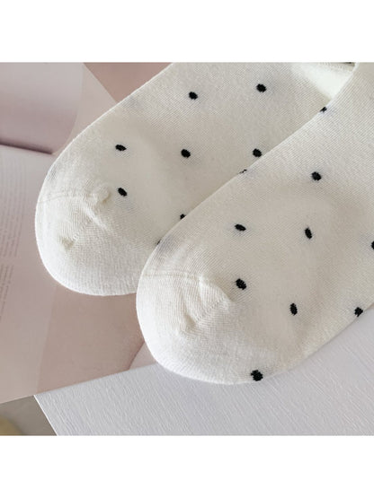 Rufia – Lace Mid-Calf Socks with Polka Dot