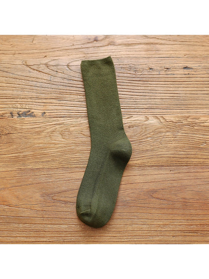 Rufia - Solid Color Mid-Calf Socks for Women