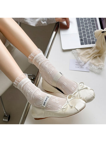 Rufia - Soft Ribbed Frill Edge Crew Socks product image 2