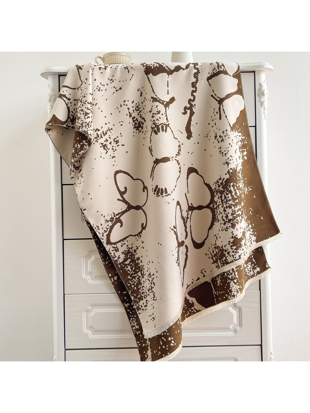 Scarvii - Graphic Butterfly Fringed Shawl